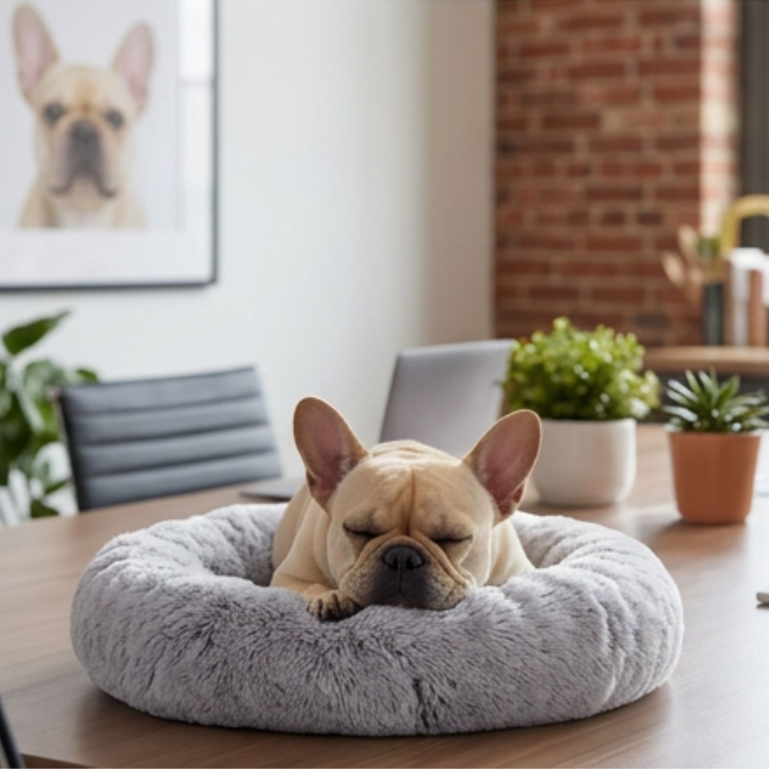 Fifi the French Bulldog — CEO of Sleep, napping on the job as usual