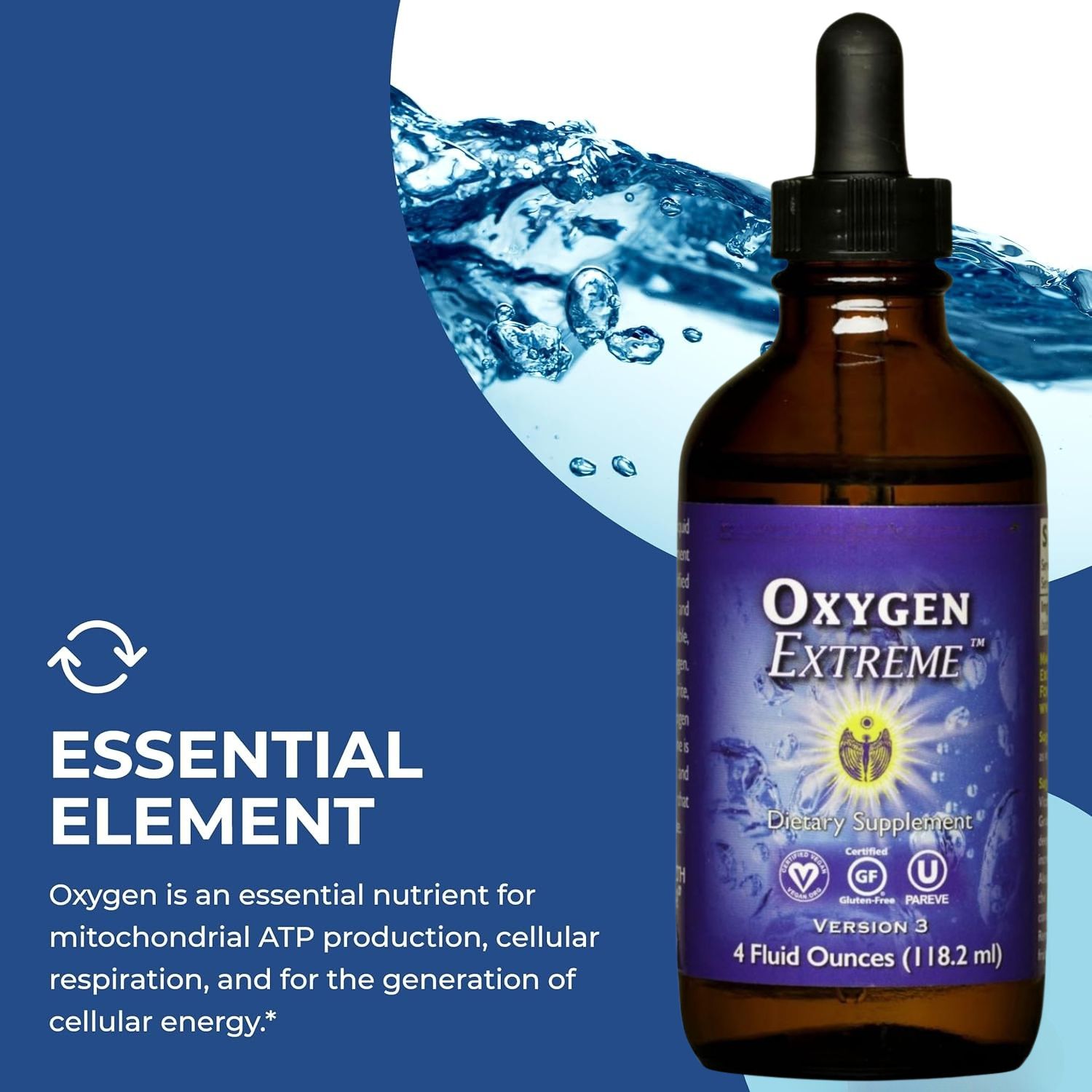 Best oxygen liquid supplement — Oxygen Extreme essential element for mitochondrial ATP production and cellular respiration